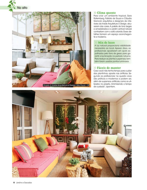 Página da revista Jardins e Sacadas com o projeto da INSIDE Arquitetura, acervo INSIDE