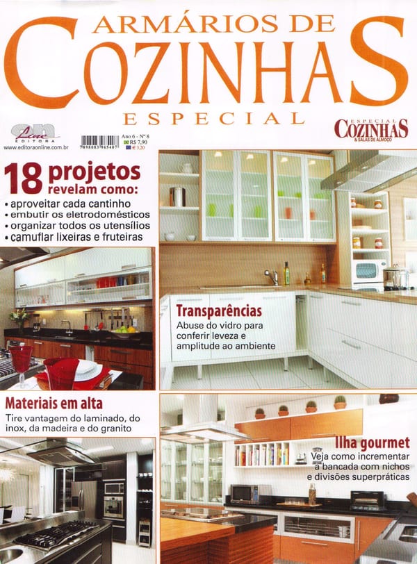 Capa da revista Armários & Cozinhas, publicação com projeto INSIDE, acervo INSIDE