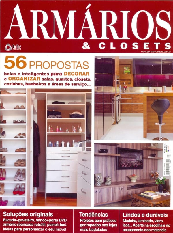 Capa da revista Armários & Closets, publicação com projeto INSIDE, acervo INSIDE