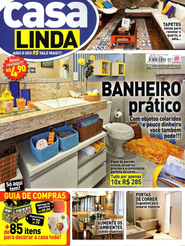 Capa da revista Casa Linda, publicação com projeto INSIDE, acervo INSIDE