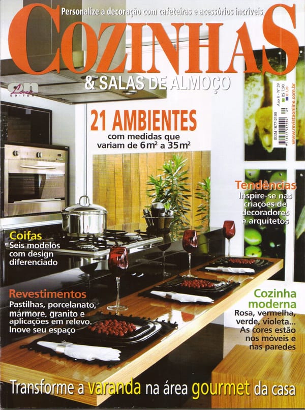 Capa da revista Cozinhas, publicação com projeto INSIDE, acervo INSIDE