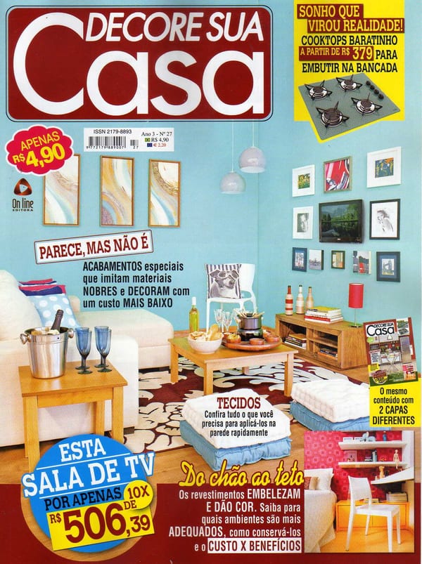 Capa da revista Decore Sua Casa, publicação com projeto INSIDE, acervo INSIDE