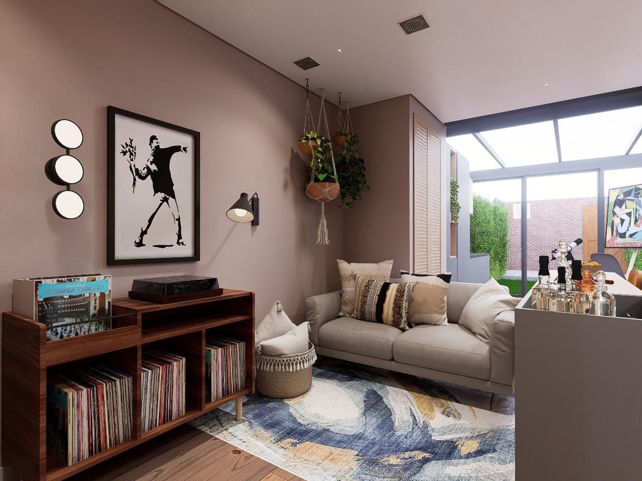 Living room design visualization, Belgium