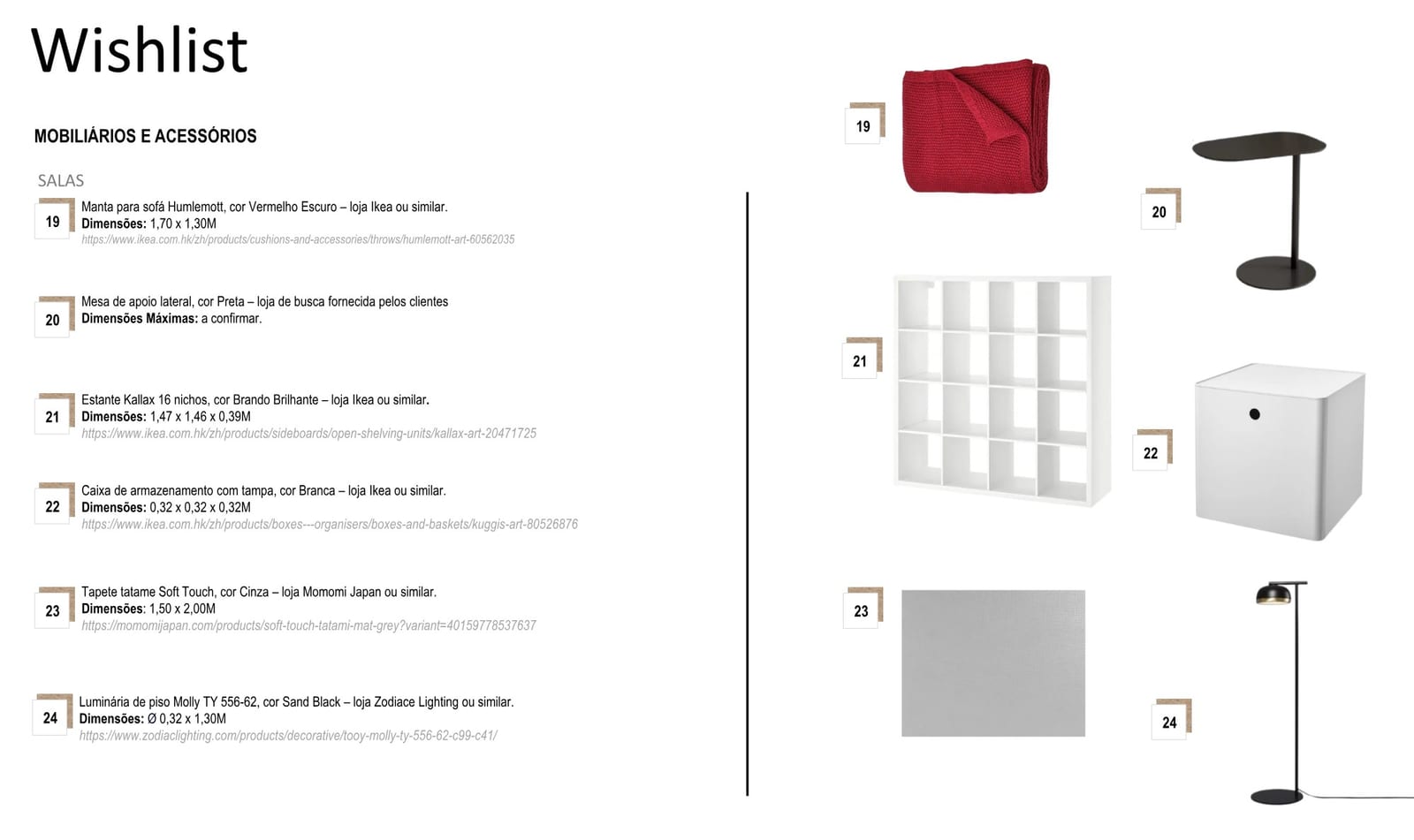 INSIDE spec sheet page 04: items, dimensions and stores, Hong Kong project