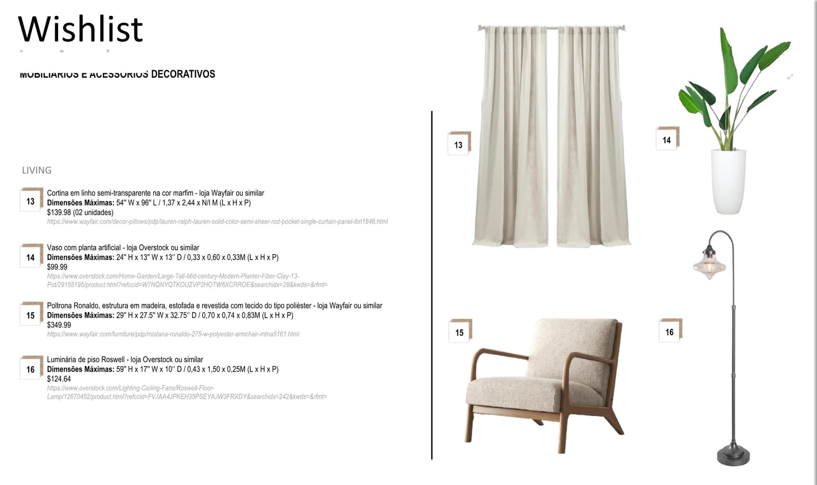 INSIDE spec sheet page 04: items, dimensions, stores and prices, Montana project