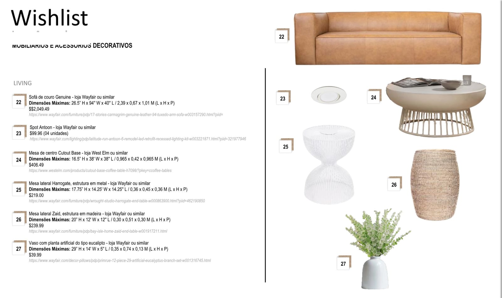 INSIDE spec sheet page 06: items, dimensions, stores and prices, Montana project