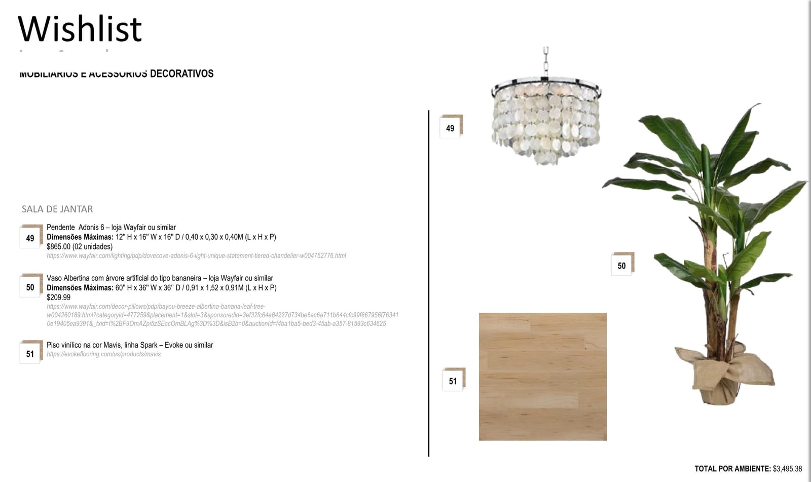 INSIDE spec sheet page 11: items, dimensions, stores and prices, Montana project