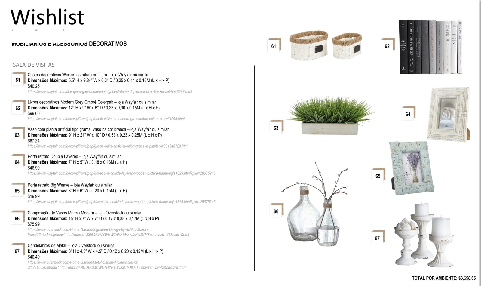 INSIDE spec sheet page 14: items, dimensions, stores and prices, Montana project