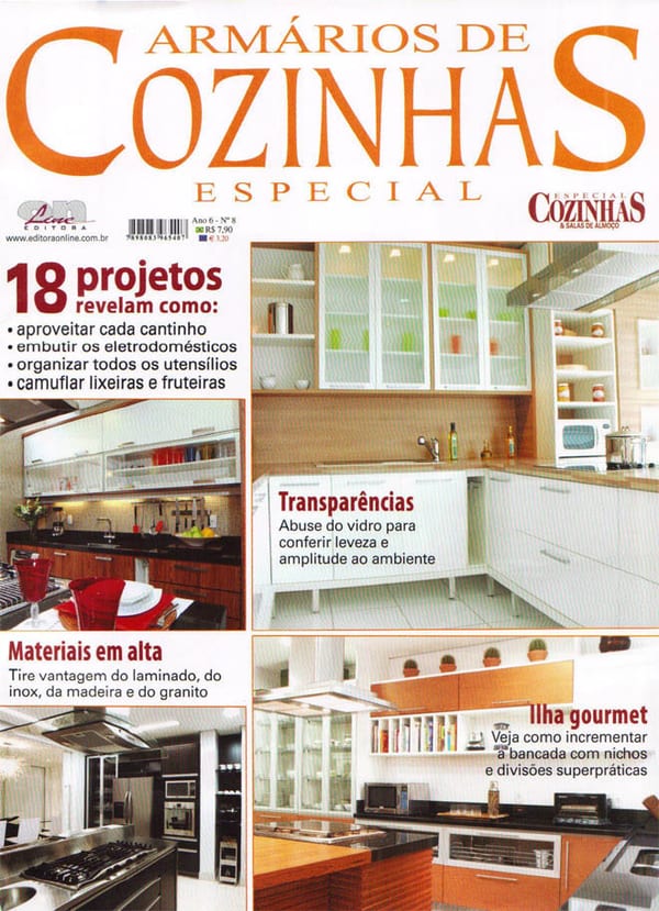 Capa da Armários & Cozinhas · nº 8, matéria com projeto da INSIDE, acervo INSIDE