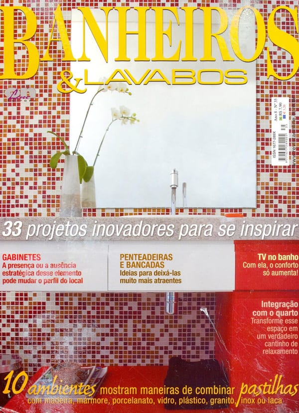 Capa da Banheiros & Lavabos · nº 35, matéria com projeto da INSIDE, acervo INSIDE